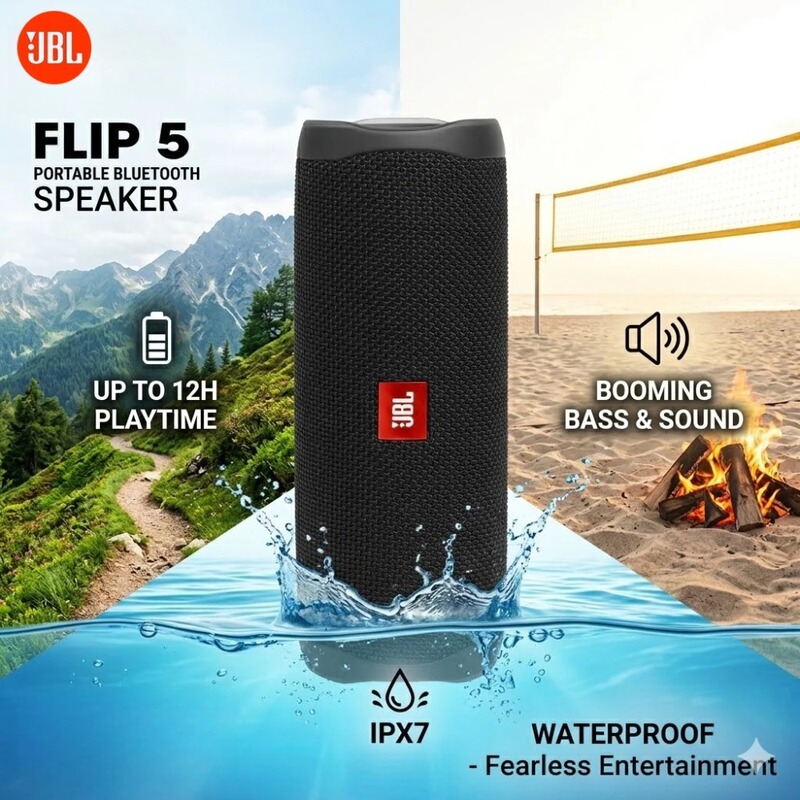 Jb.L Flip5 Portable Bluetooth Speaker Ipx7 Waterproof Mini S