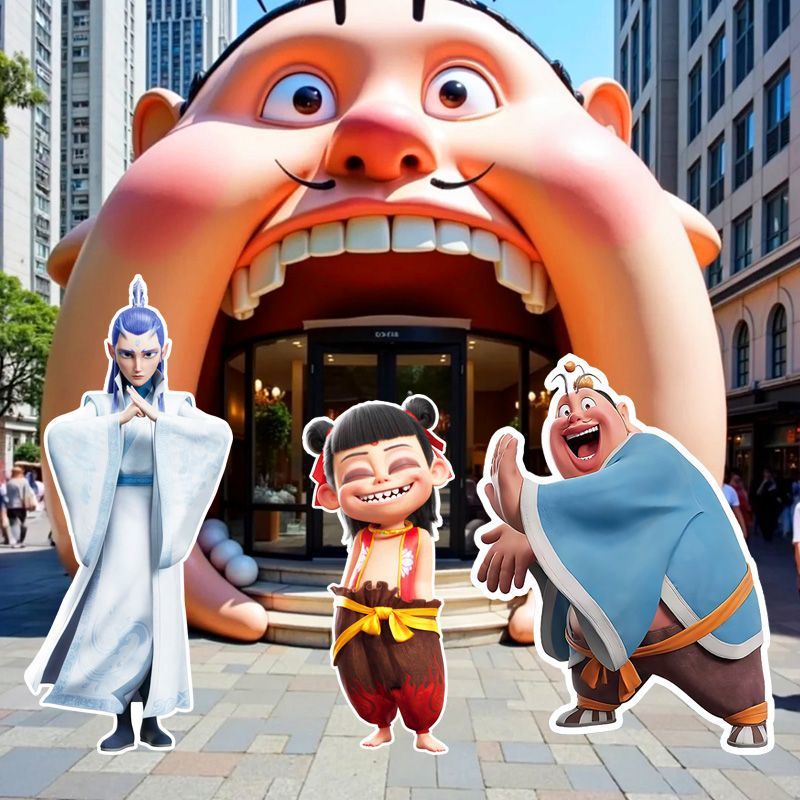 商铺立牌立牌日魔童学生kt板2闹海哪吒开布置幼儿园学校kt板人形