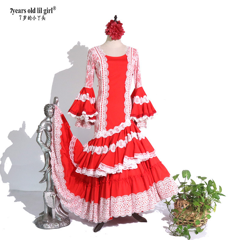 Original Brand Flamenco Spanish Dance Skirt Dress Performance Costume Dance Skirt Ene18