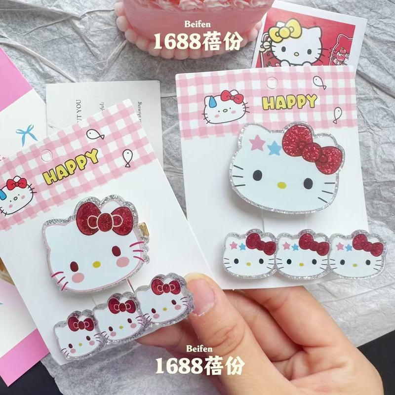 アクリルファインフラッシュ漫画キティ猫ヘアピン甘くてかわいい前髪クリップ子供女の子ハートカモノハシクリップヘアアクセサリー|undefined