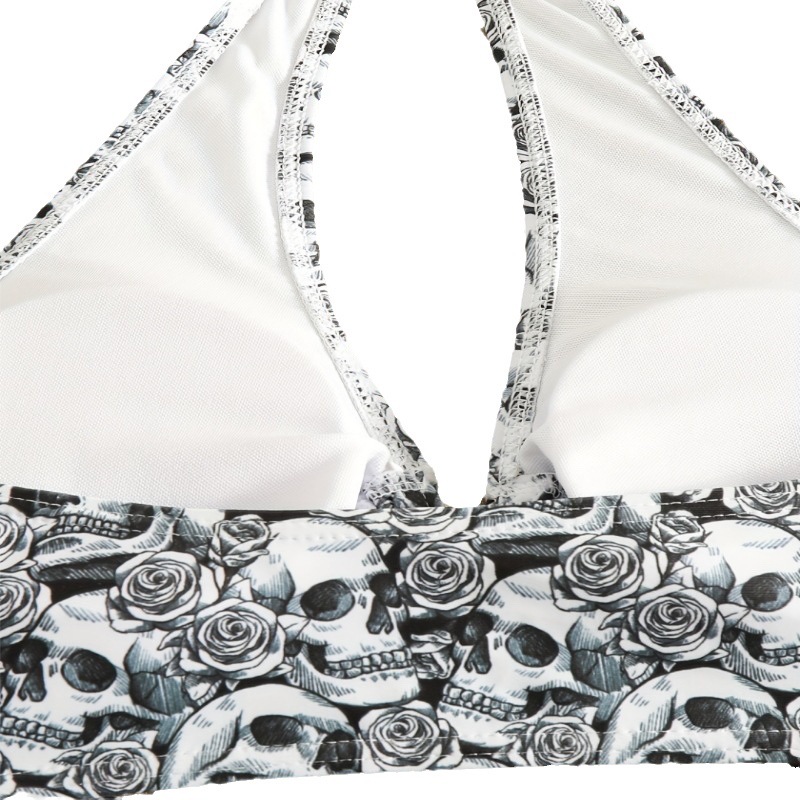 Traje de baño de una pieza calado, bikini de una pieza de color sólido, traje de baño estampado europeo y americano para mujer, bikini deportivo de cintura alta