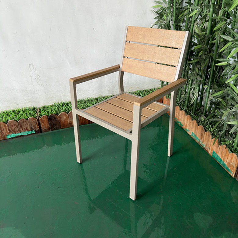 Mesas y sillas de patio al aire libre, mesas grandes, balcones, campamentos de ocio, mesas y sillas de madera de plástico de madera anticorrosiva, mesas exteriores de café y té con leche