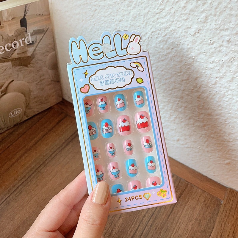 Niños parches de uñas super lindas chicas lindas usan pegatinas de dibujos animados de uñas seguras desmontables parches de uñas al por mayor image 147