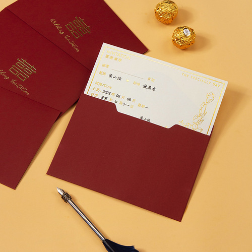 Wholesale invitation for marriage, wedding invitation, Chinese wedding invitation, creative wedding invitation for newlyweds, wedding banquet invitation, high-end wedding planning supplies