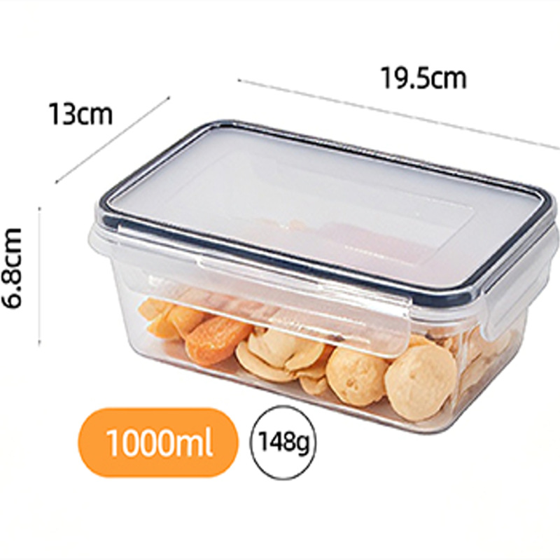 Refrigerador de cocina transfronteriza caja de preservación rectangular caja de almuerzo 6 juegos de alta capacidad sellada caja de almacenamiento de frutas de grado alimenticio