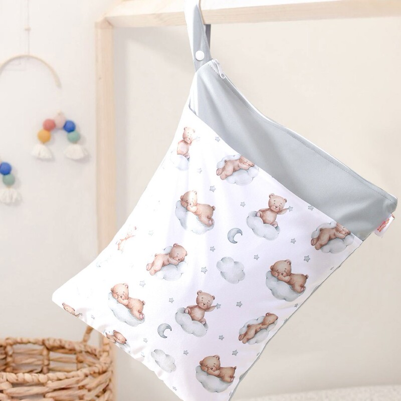 Ins Baby Room Decoration Sleeping Bear Storage Hanging Bag Baby Diaper Bag Wetbag Dry and Wet Separation 30*40 Ins Baby Room Decoration Sleeping Bear Storage Hanging Bag Baby Diaper Bag Wetbag Dry and Wet Separation 30*40