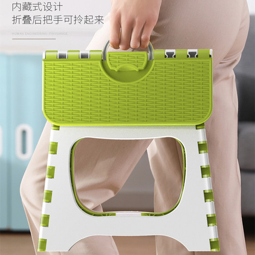 Household folding stool simple adult plastic chair folding small bench outdoor portable fishing stool train Mazar