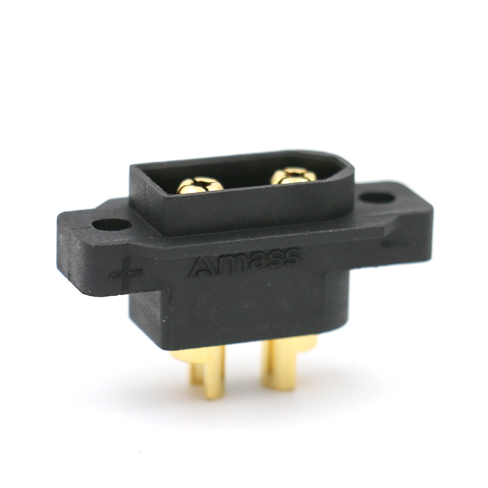 Ams XT60EW-M/F male/female waterproof black gold-plated threaded connector with fixed installation option