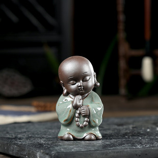 可爱茶宠弥勒佛茶台摆件紫砂禅意琴棋书画小和尚茶具可养茶玩-阿里巴巴