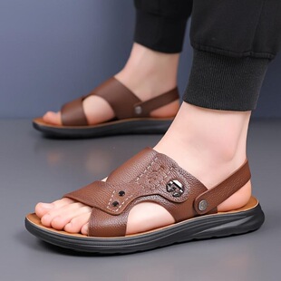 I 56094 Men's Leather Sandals ��ʿ��Ь �羳���R�d�W����