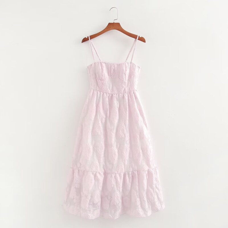 2024 summer wish Amazon eBay texture curve waist sling dress