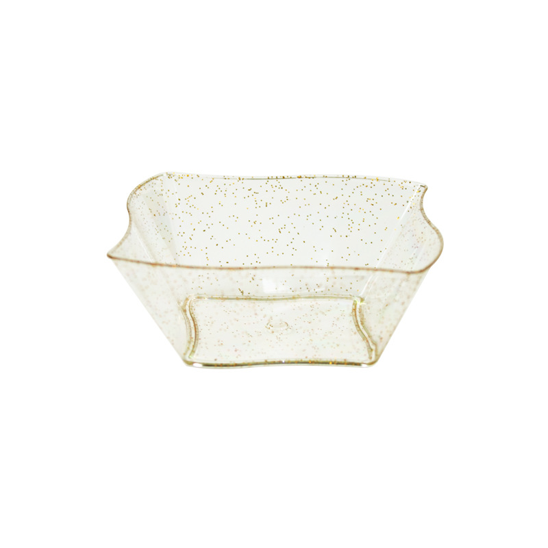 Juego de vajilla desechable transfronterizo con vasos de mousse con puntos dorados, mini platos de aperitivo de varios estilos, tazones de postre y platos, juego combinado de vajilla image 6