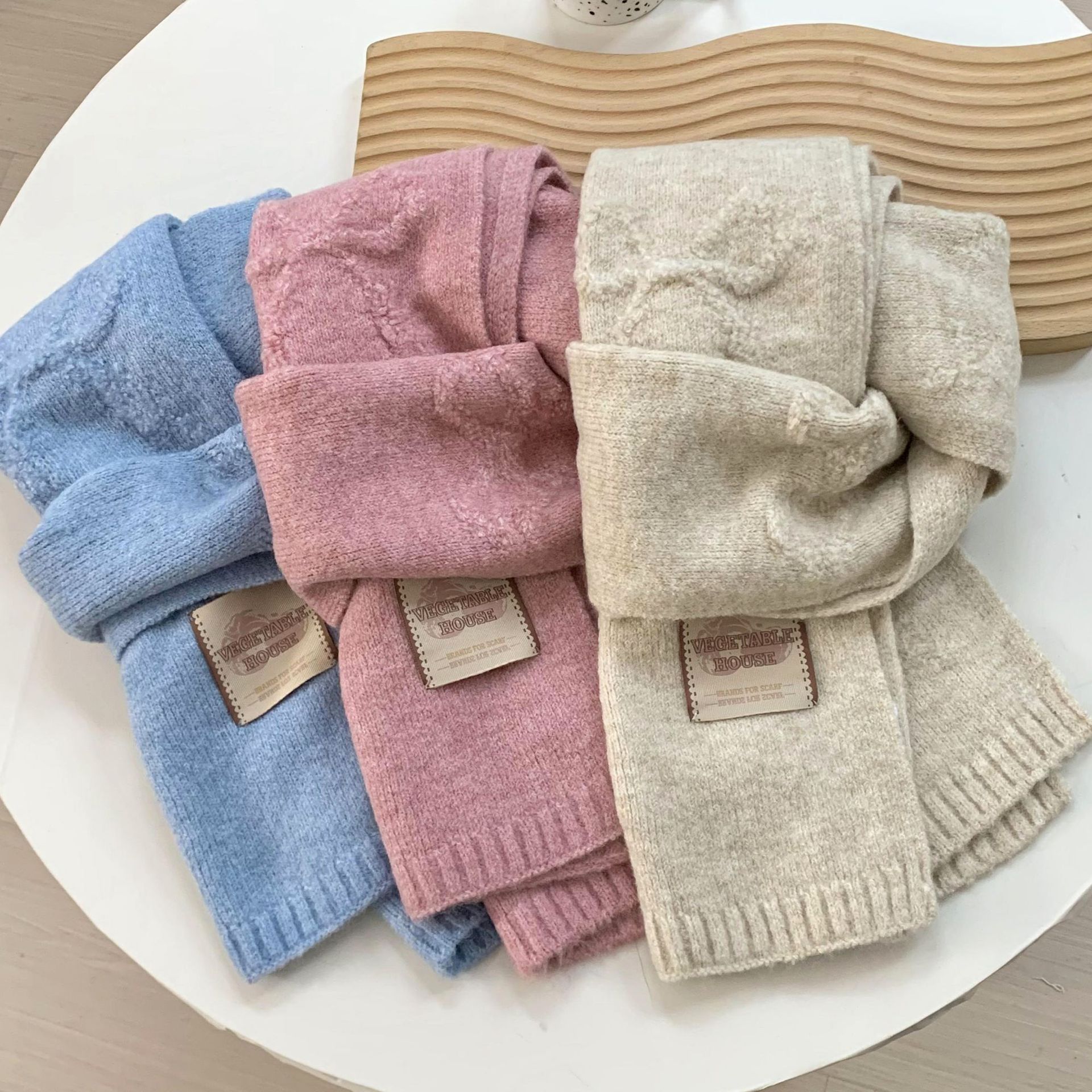 Bufandas coreanas para mujeres 2025, otoño y invierno, nuevo estilo, bufandas de arco caliente, bufandas de lana al por mayor