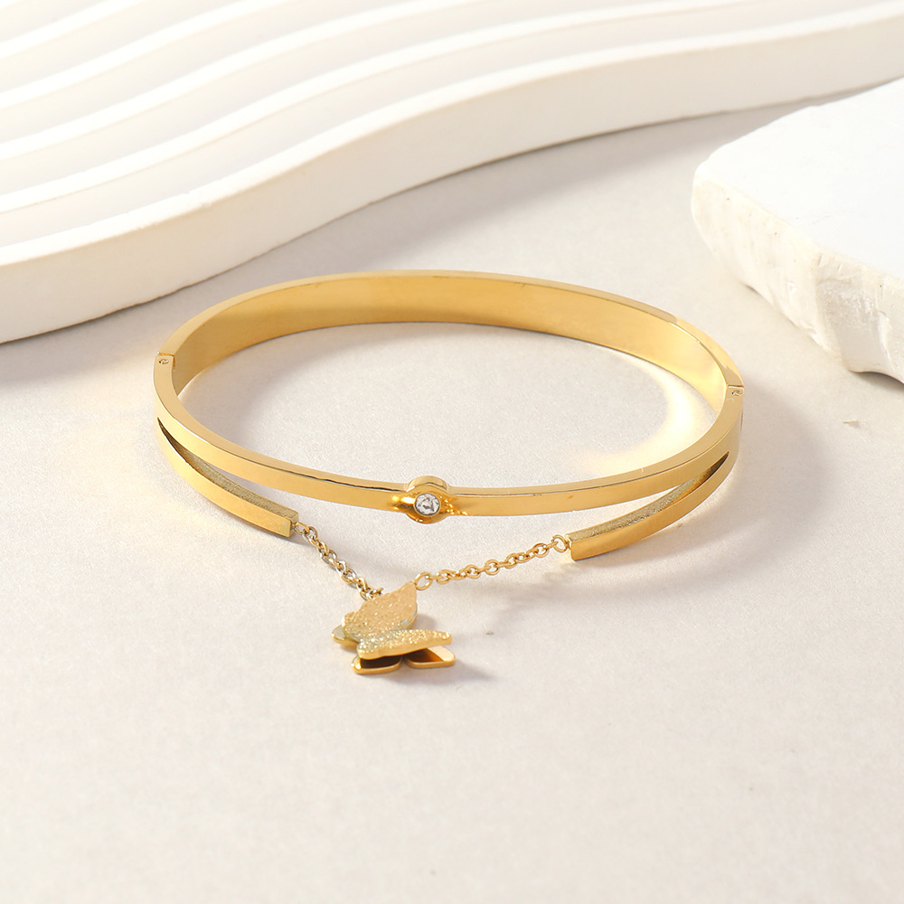 Europa y los Estados Unidos transfronterizos pulseras de acero de aluminio de aluminio de alta calidad para mujeres moda versátil números romanos diamantes joyas de acero inoxidable image 5