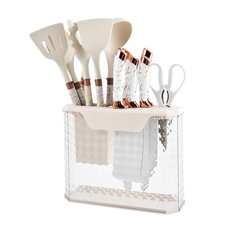 Kit de cocina de silicona de 13 piezas de grado alimenticio de cocina antiadherente de silicona cuchillo doméstico multifuncional conjunto de herramientas combinadas