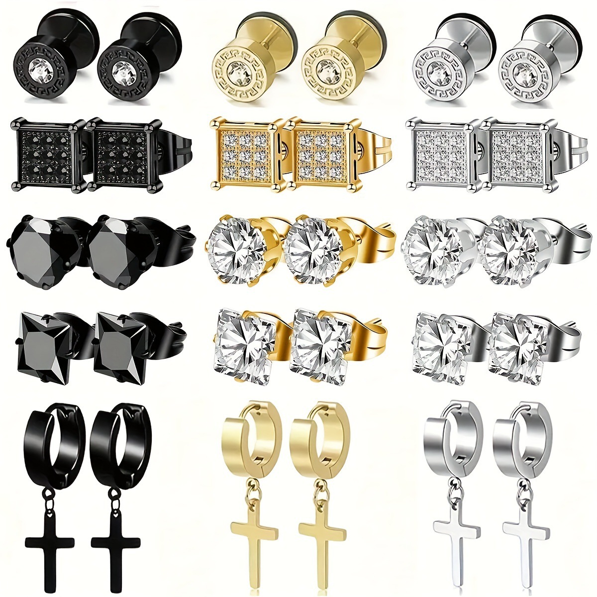 A variety of stainless steel free combination suit Amazon selling earrings earrings suit