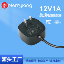 美规12V1A电源适配器小外观插墙式源头工厂直销