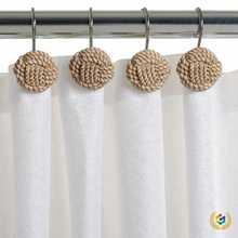 ⇕12PCS跨境电商 亚马逊 希音 temu 速卖通款毛线球浴帘挂钩