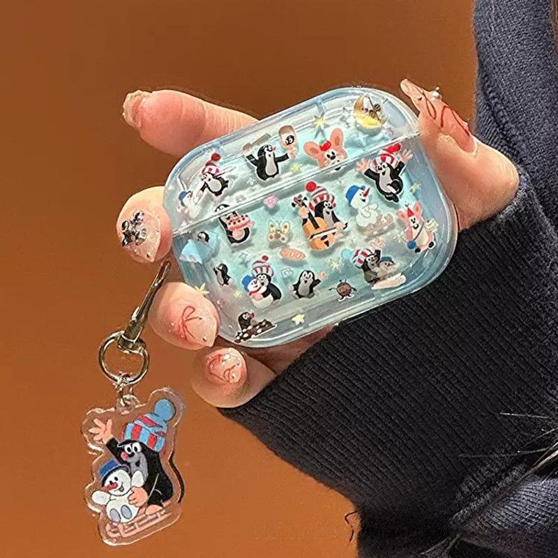 Cute mole para airpodspro3 / 2 / 1 estuche de protección para airpods 4 generación 5 generación estuche de auriculares bluetooth de Apple image 4