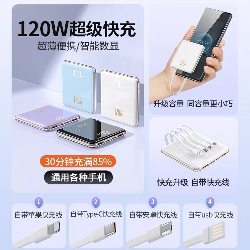 【新国家標準3c認証】パワーバンク 10000mAh 大容量 コンパクト ポータブル パワーバンク PD120W|undefined