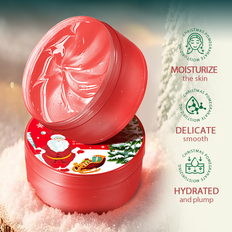 Full English Aloe Vera SADOER Christmas Red Pomegranate Gel Moisturizing Cream Hydrating_voghion.com