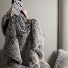 欧美奢华沙发午睡毯子加厚长毛绒纯色新品办公室单人保暖盖毯