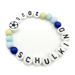 SCHULKIND ブレスレット合金ソフトクレイてんとう虫ペンダント 2025 学校シーズン学生サッカーギフトレターブレスレット