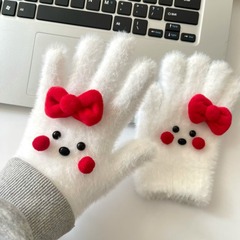 卡通甜美少女kt猫HelloKitty冬季防寒防冻毛绒学生骑行保暖手套