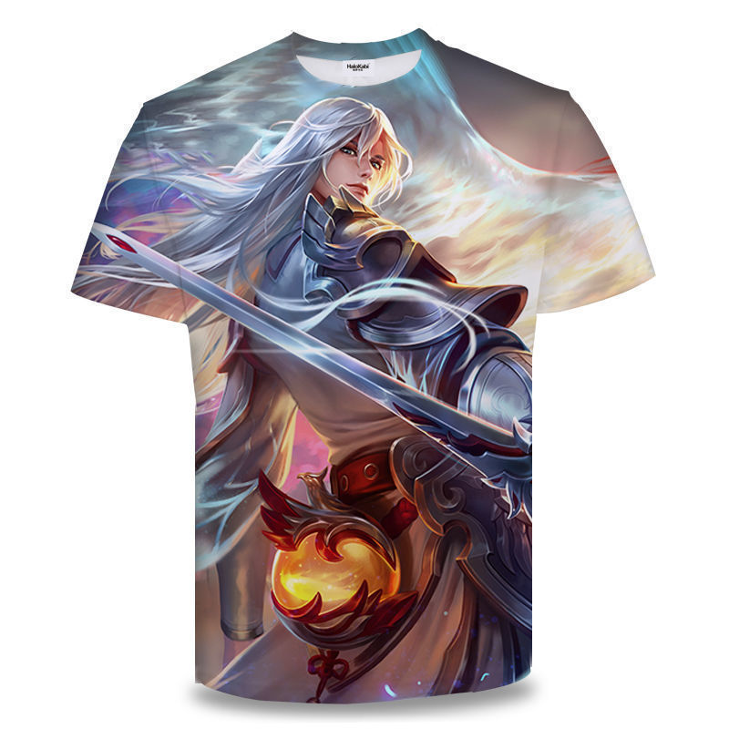 Camiseta de manga corta con estampado digital bidimensional de verano 3d verano para adolescentes y niños juego de gloria para hombres