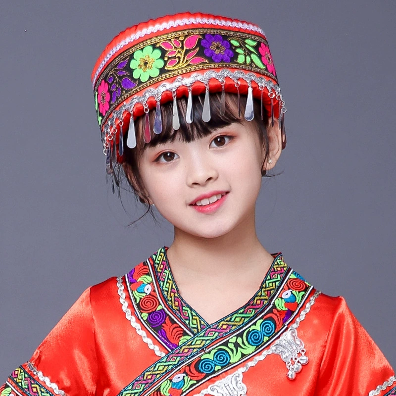 Гуансийский мартовский головной убор San Zhuang, этническая одежда, головной убор для мальчиков и девочек, мяо яо туцзя шляпы