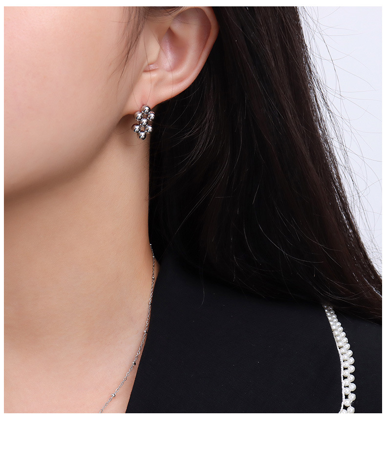 European and American titanium steel plated 18k gold steel color necklace earrings