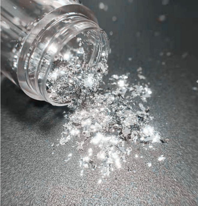 美甲眼影金属银颜料80目玻璃包银