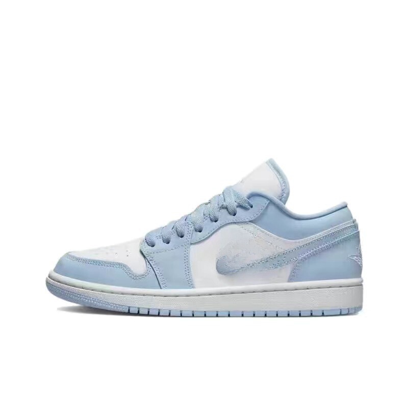 Air Aj1 Low-Top Barb North Carolina Blue Gray White Smoke Gray Black Toe