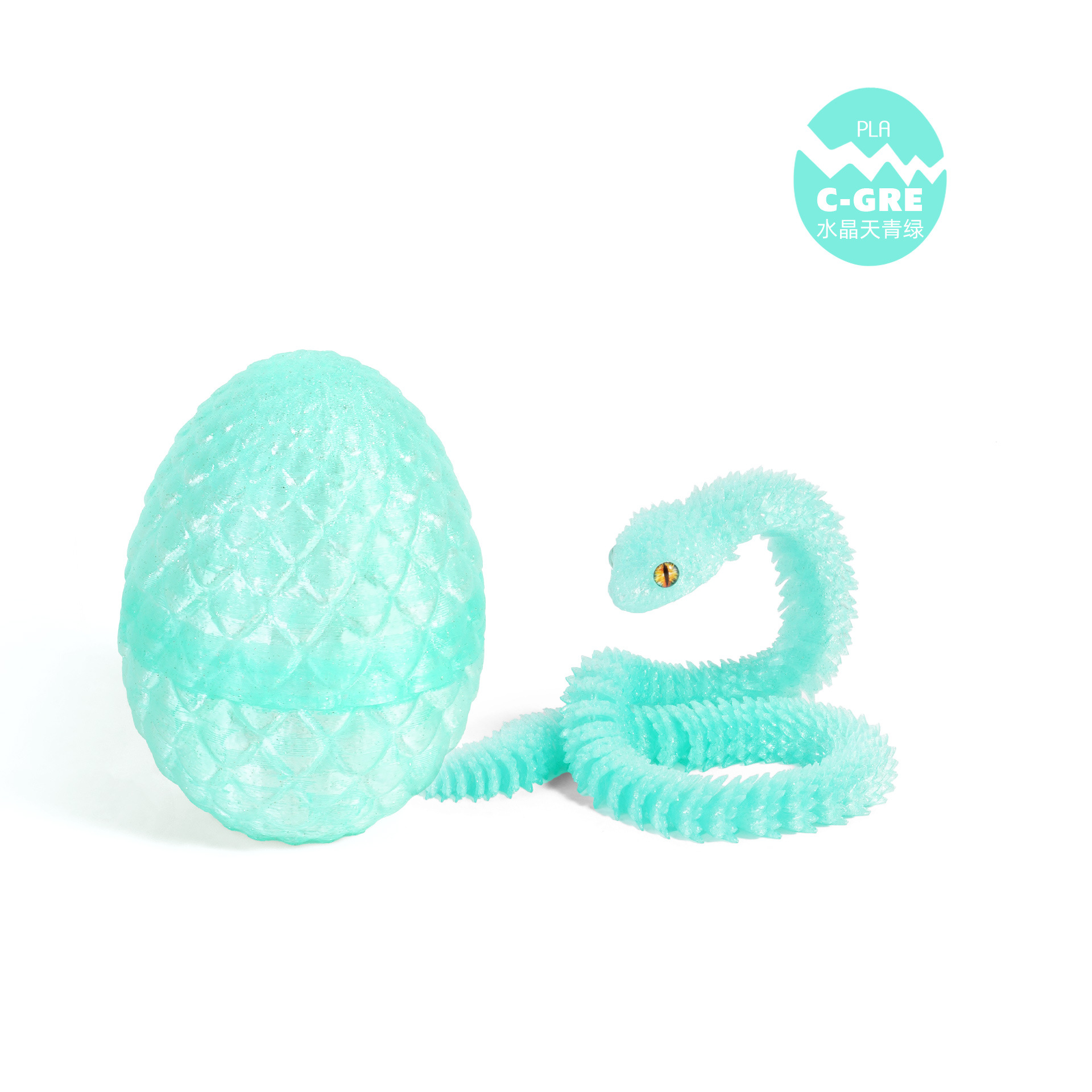 8.5cm 드래곤 알 + 30cm 바이퍼 - 크리스탈 하늘색