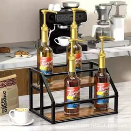 木质酒架咖啡吧收纳架糖浆调料展示架红酒架葡萄酒架调料展示架