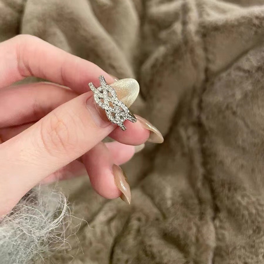 Minimalist Knotted Hollow Ring Designer Adjustable Unique Style_voghion.com