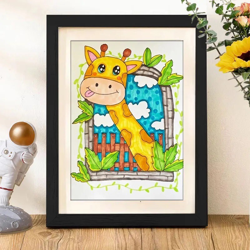 Children's Flip-Top Photo Frame A4 Photo Frame Kidsartframes Art Storage Picture Frame Wooden Frame Modern Simple Wooden Frame