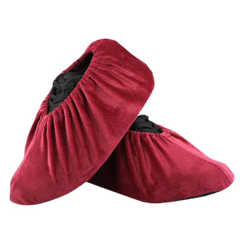 Cubierta de zapatos de franela para adultos centro de datos de interior para el hogar cubierta de pie resistente al desgaste inferior antideslizante engrosada lavable con logotipo