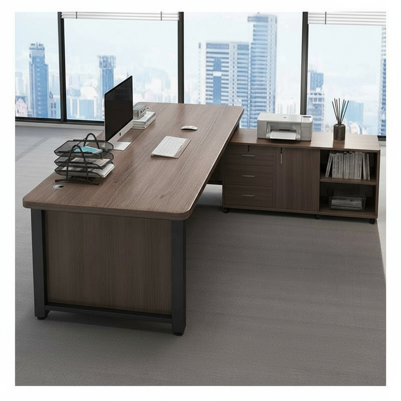 Desk Boss Desk Simple Modern Office Staff Desk Simple Computer Desk Workbench with Cabinet Corner Table