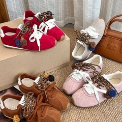 阿蔓诺`内增高5cm双系带德训鞋女2025秋季新款休闲运动鞋阿甘鞋