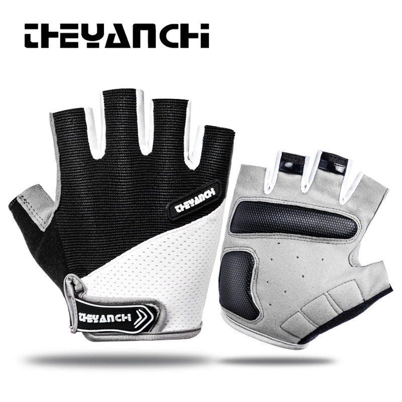 Sports gloves men and women Q0101 outdoor mountain bike fitness anti-slip shock absorption half finger riding gloves