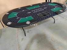 德州扑克筹码10人桌 桌面桌腿可折叠 可定 制豌豆桌面布垫尺寸颜