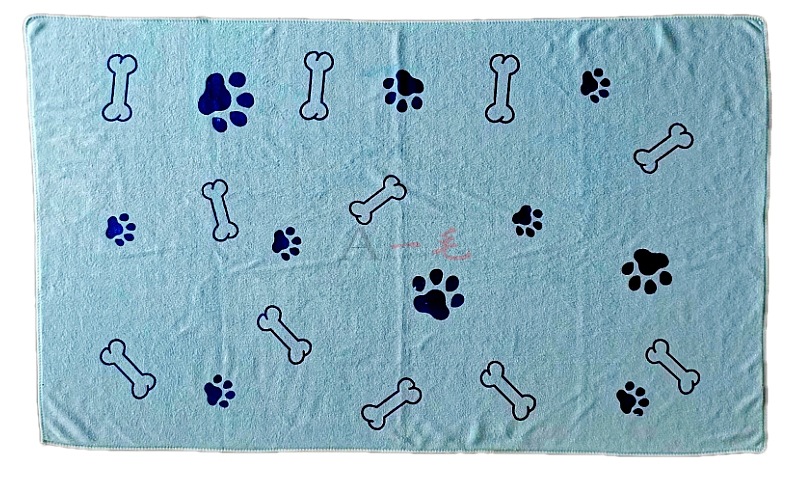 骨头爪印宠物浴巾