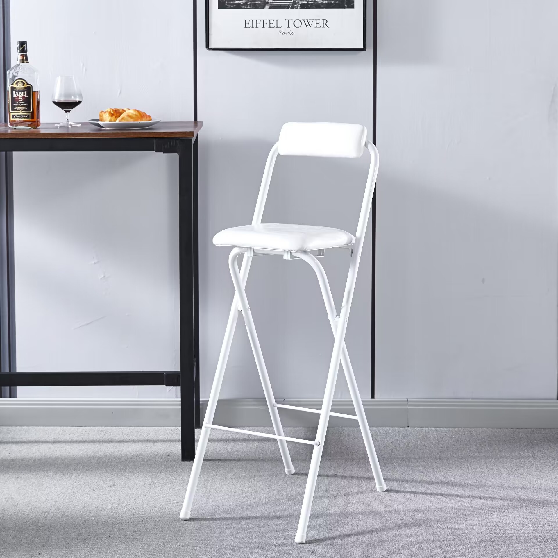 Fábrica directa portátil silla de bar plegable silla de recepción taburete alto puente silla de pesca silla de comedor de respaldo casual bar image 14
