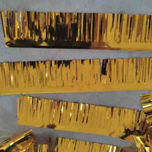 绿色反光宽带片金黄色宽丝条片天蓝大红色玫瑰金金箔纸丝细条片