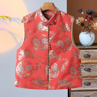 Mother's New Chinese Style National Style Buckle Vest 2025 Spring and Autumn New Style National Style Fashionable Vest for Middle-aged Women's Vest