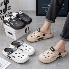 男士洞洞鞋夏季潮简约户外沙滩EVA防滑运动包头凉拖鞋沙滩鞋开车