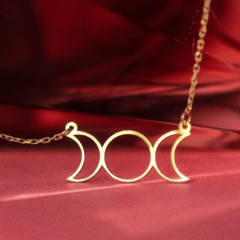 Long Necklace Moon Constellation Stainless Steel Pendant For Women_voghion.com