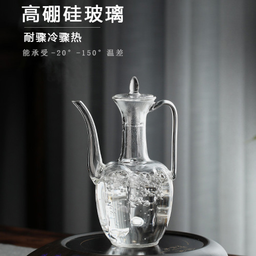 Imitation Song glass teapot, Princess teapot, tea brewing pot, antique-style teapot, high borosilicate transparent tea set, creative tea brewing pot