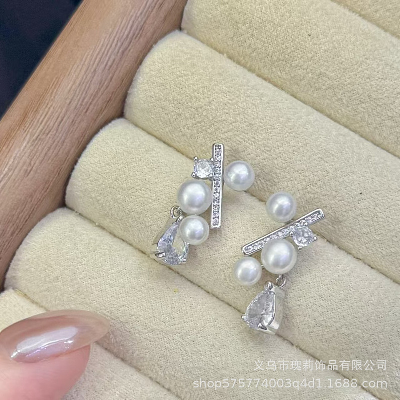 新品天然淡水珍珠耳环气质小清新耳钉简约甜美可爱自然森系耳饰女|undefined